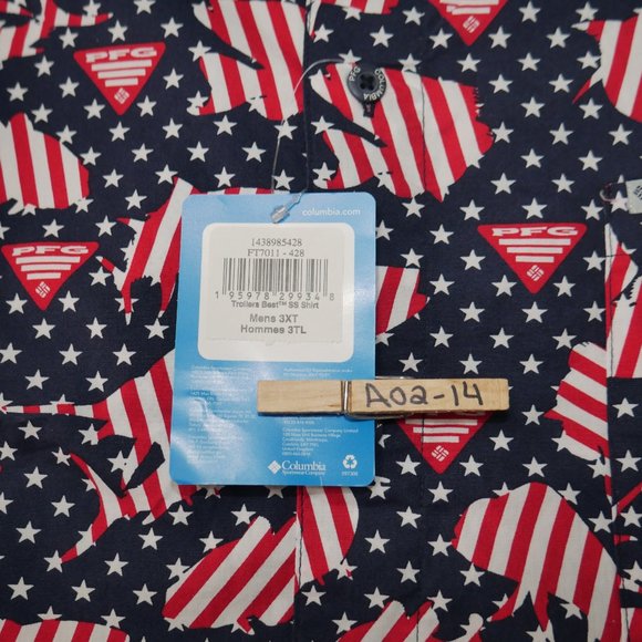 Columbia PFG Mens FATHER'S DAY Vented Fishing USA Flag Patriotic JULY 4th NWT - Picture 12 of 12